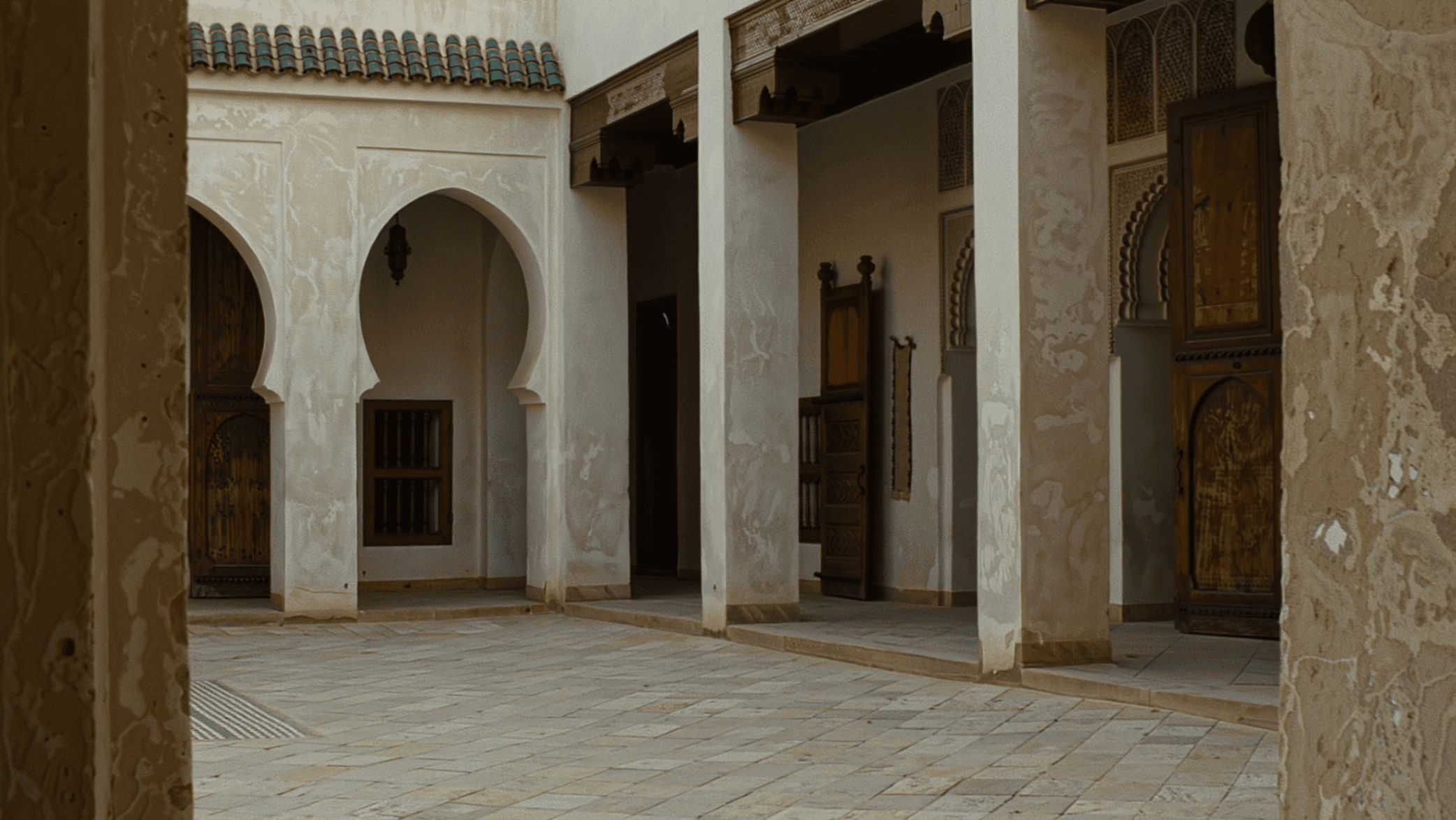 Carved stone portal of a Moroccan medersa