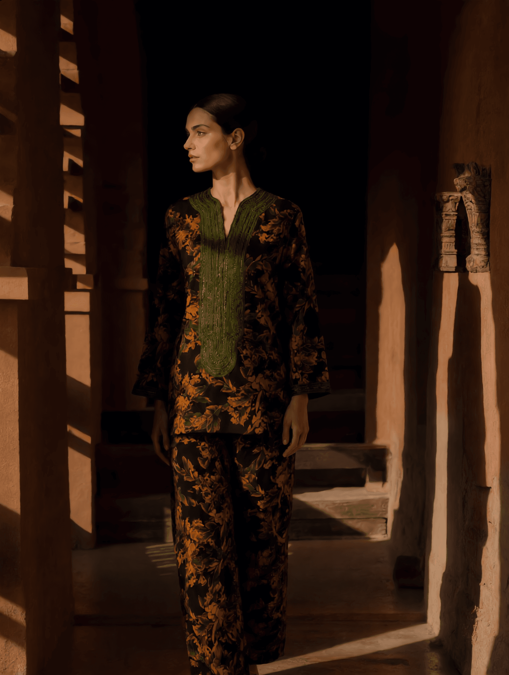 The fabric's held gesture.